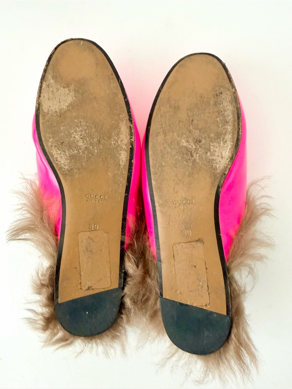 GUCCI | Princetown Fuchsia Hot Pink Horsebit Fur Mule Loafers Slippers EU 39 - Picture 12 of 13